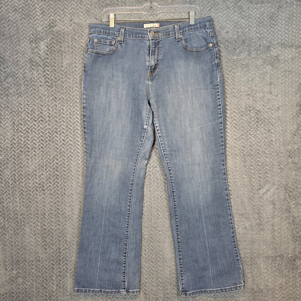 Levi Strauss 515 Bootcut Jeans Womens 14 Short Medium Wash Blue Stretch Vintage